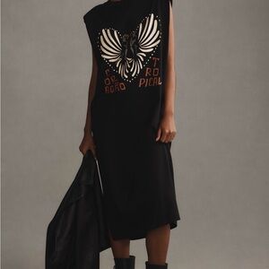 FARM Rio Black Maxi Dress with Orange Graphic